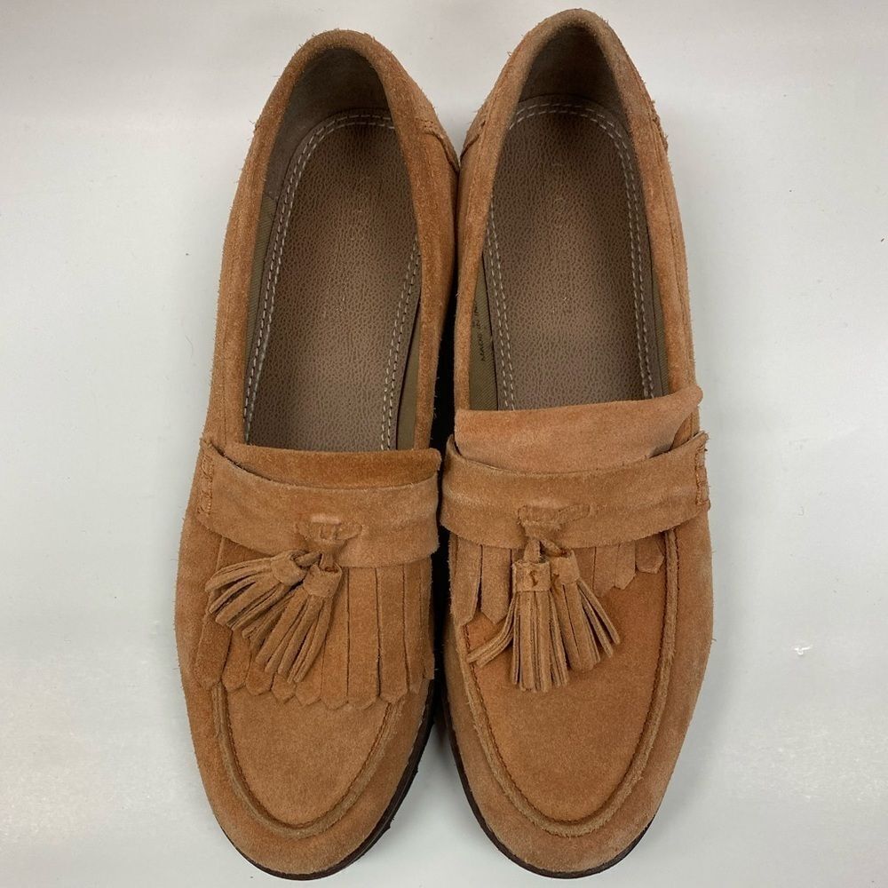 ASOS shoes tan suede leather slip on‎ loafers